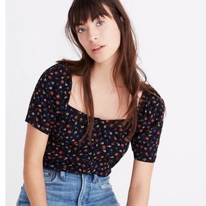 Madewell Square Neck Top in Prairie Posies